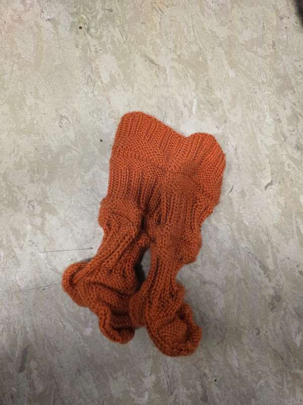 Prjónasokkar appelsínugulir