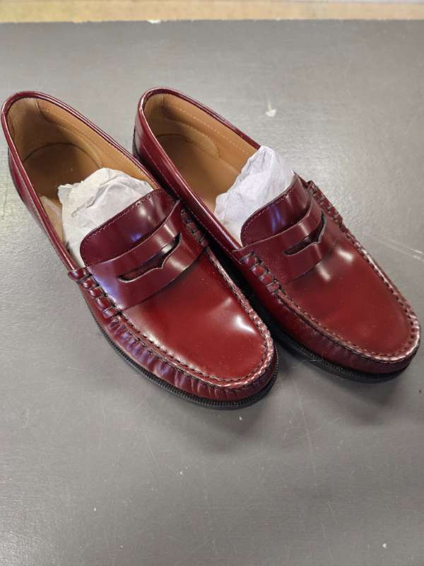 Boss rauðir leður loafer skór nýir