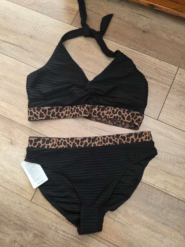 Bikini svart leopard NÝTT