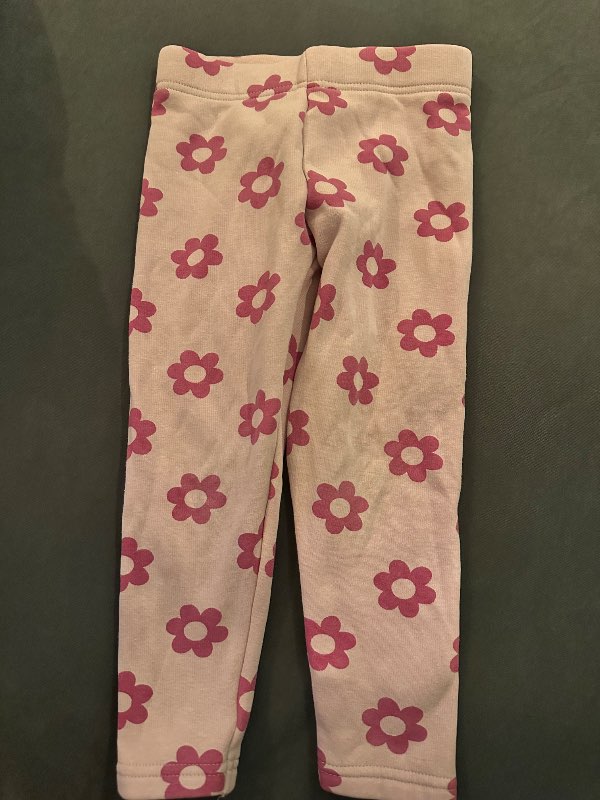 Bleikar blómaleggings st 104