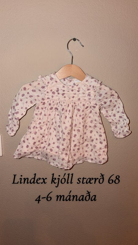 Lindex hvítur kjóll m blómum