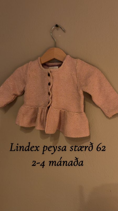 Bleik Lindex peysa með tölu & glimmeri