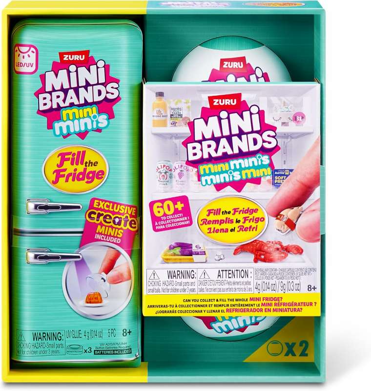 Mini Brand ísskápur með 2 kúlum