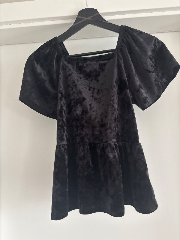 Lindex svartur flauels bolur