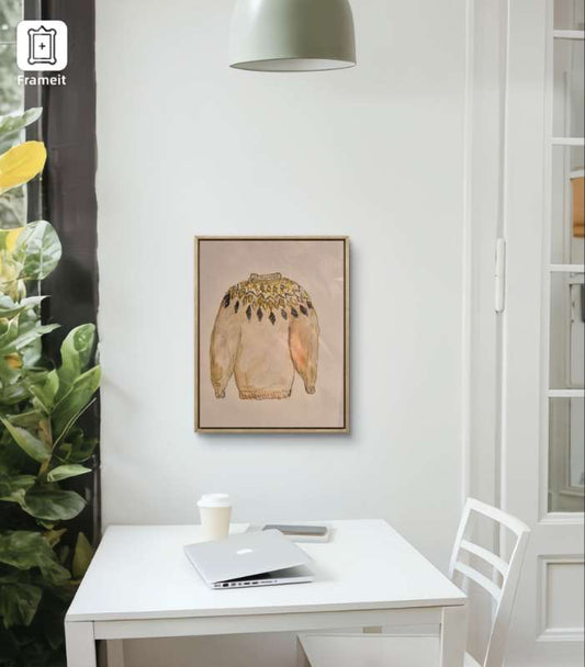 BrúnRammaMalverkLopapeysa