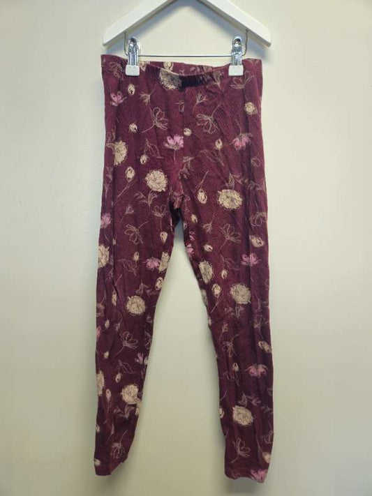 Leggings rauðar m. blómum