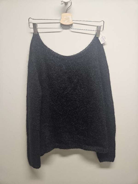 Handprjónuð silk/mohair peysa svört