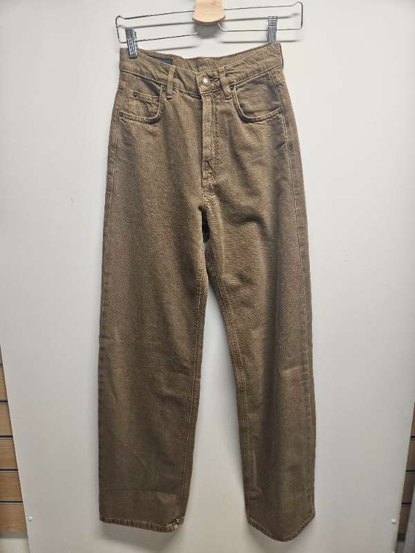 Zara gallabuxur wide fit brúnar