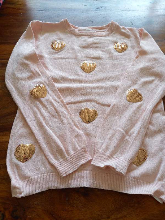 Bleik peysa m.hjörtu