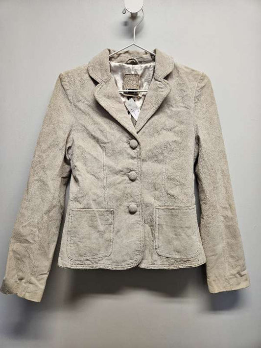 2specil leður jakki beige