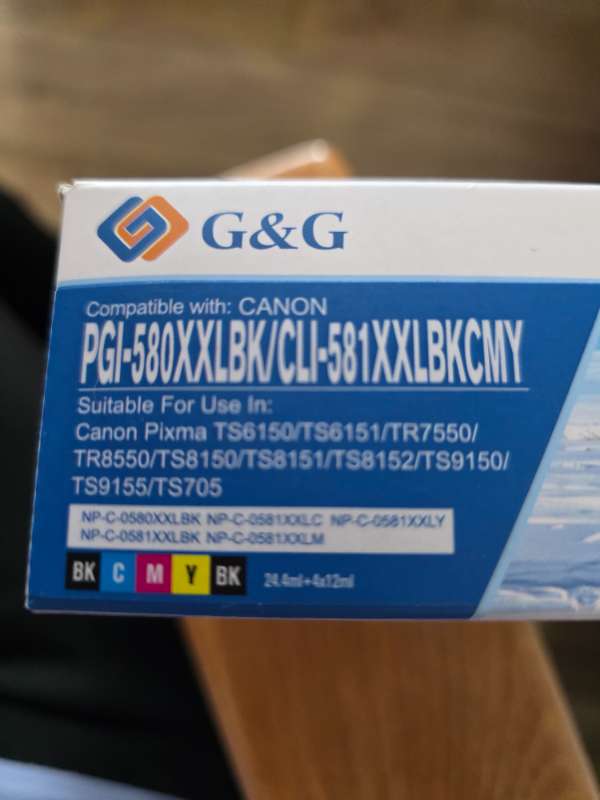 G&G blek í Canon prentara