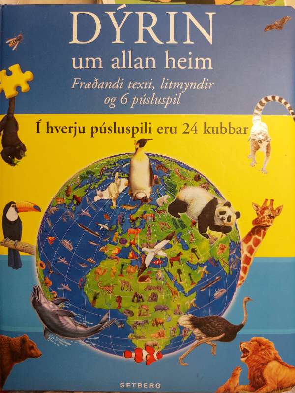 Dýrin um alla heim Púsl bók