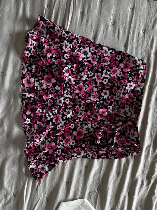 Pink floral skirt