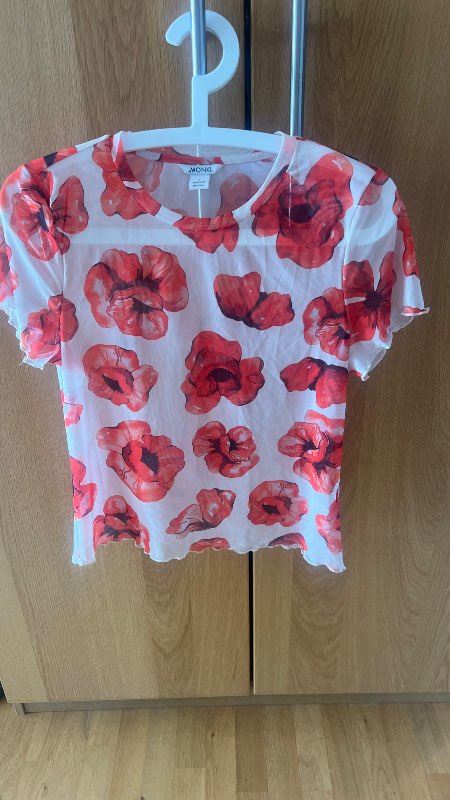 T-shirt/ Blóma/gegnsær