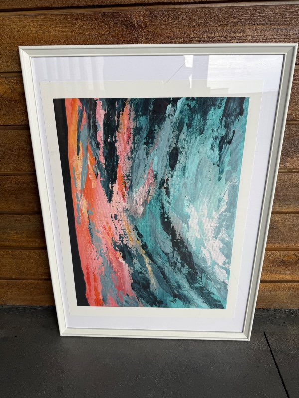 Hvítur myndarammi með mynd 50x70