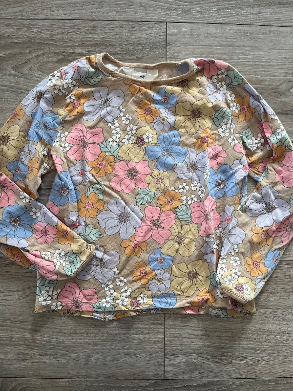 Brún blómapeysa h&m