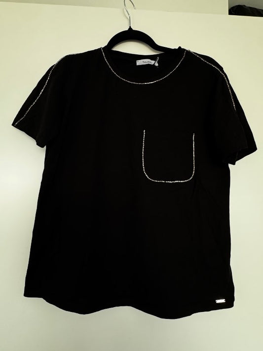 Black T-shirt with rhinestones