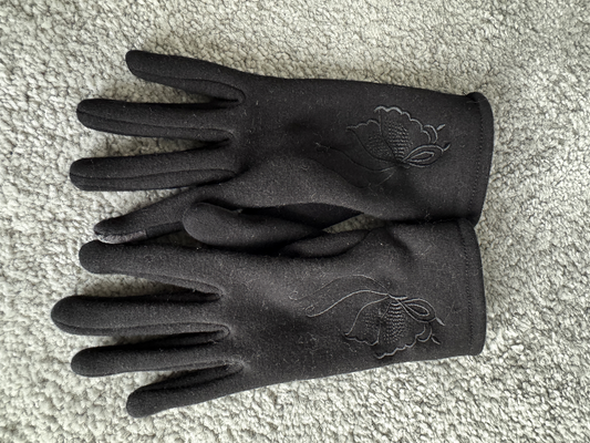 Black Gloves Butterfly Design