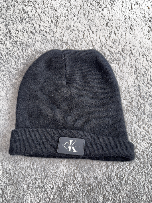 Calvin Klein Black Beanie Hat One Size