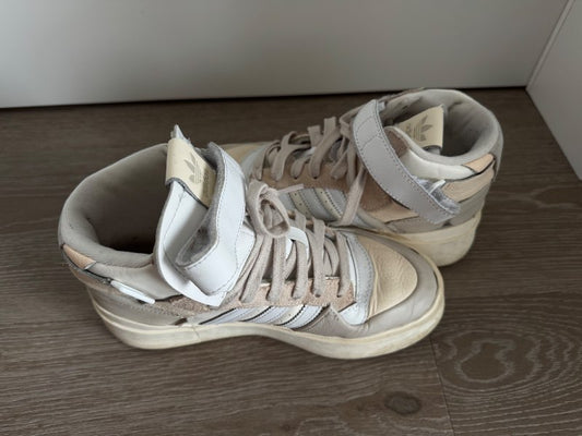 Adidas High-Top Sneakers (Beige/White Platform)
