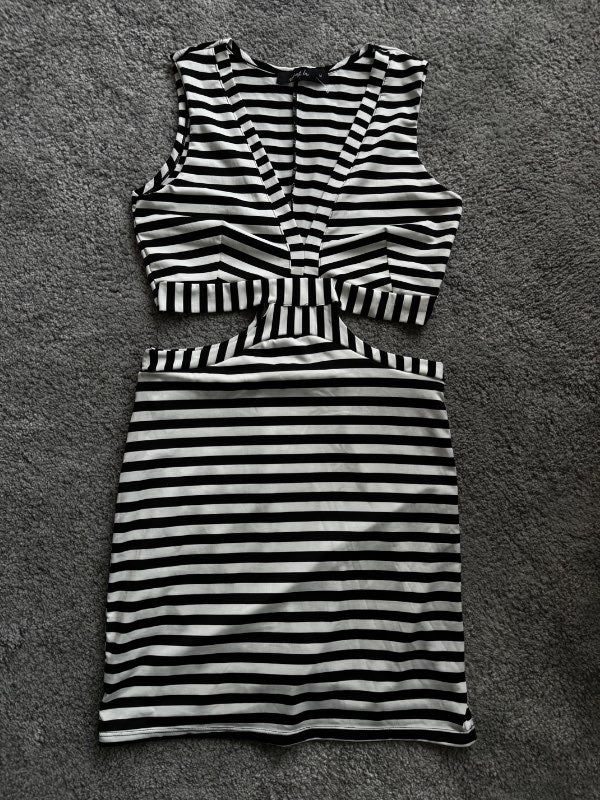 Striped Cut-Out Dress