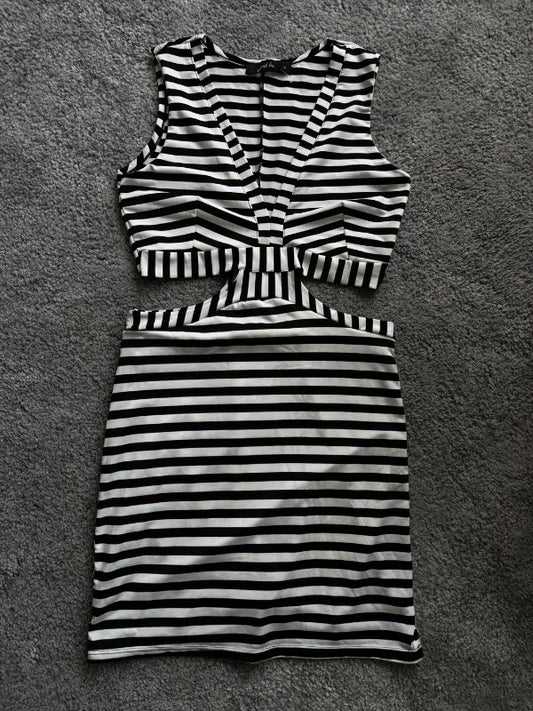 Striped Cut-Out Dress