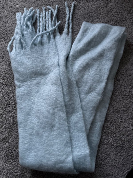 Blue Scarf (Soft/Wool Blend Look)