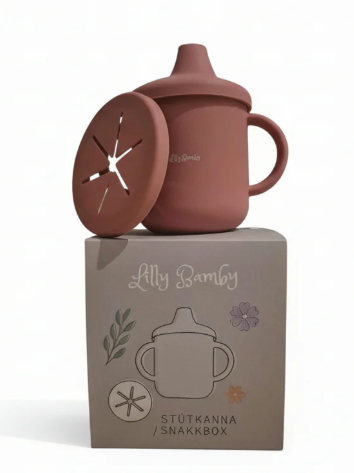 LillyBamby bleik stútkanna/snakkbox