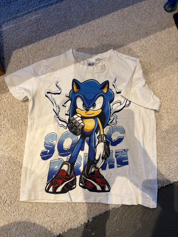 Hvítur Sonic stuttermabolur