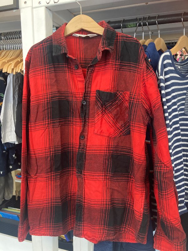 Skyrta rauð/svört köflótt H&M
